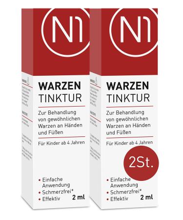 N1 warts tincture 4 ml - medical device - simple and painless only once a week - wart remover remove warts remove thorn warts wart equipment 2x2 ml