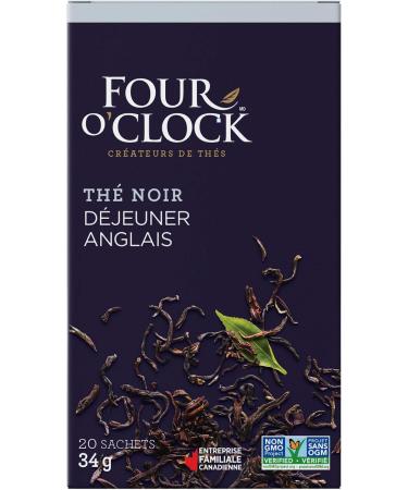 Four O'Clock Black Tea English Breakfast Non-Gmo Kosher Gluten-Free 20 Count 34g English Breakfast Black Tea - Buy Online on GoSupps.com