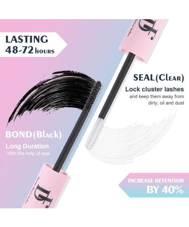 DF Lash Bond & Seal - Long Lasting Waterproof Lash Extension Glue | 72-Hour Hold | Black & Clear (5ml+5ml) - DIY Lash Clusters - Buy Online on GoSupps.com