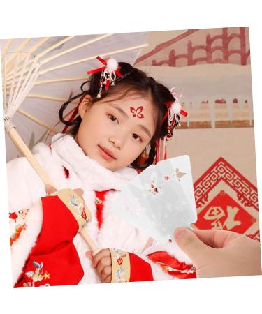 FOMIYES 1 Set Hanfu Forehead Patch Carnival Face Stencils Birth Stencil Mini Makeup Puff Pvc White - Buy Online on GoSupps.com