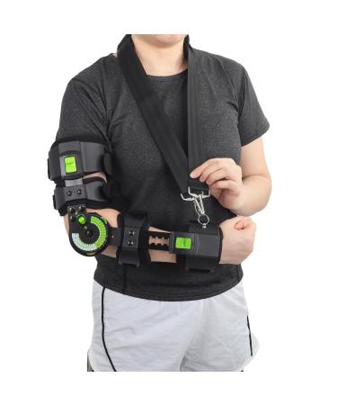 Adjustable Hinged ROM Elbow Brace - Post-Op Stabilizer Splint for Arm Injury Recovery Support After Surgery Ligament and Tendon Repairs and Dislocation (Right Arm)