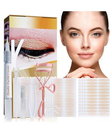 480Pcs Eyelid Tape  Invisible Double Eyelid Strips Breathable Long-lasting and No Trace Double Eyelid Tape with Fork Rods Eyelash Curler and Tweezers for Droopy  Uneven  Mono-eyelids 480Pcs+pink