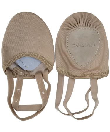 DANCEYOU Pirouette Lyrical Stretch Canvas Half Sole Ballet Jazz Contemporary Practice Turning Dance Shoes Girls Women Boy Men 1-3 Big Kid Tan - Buy Online on GoSupps.com