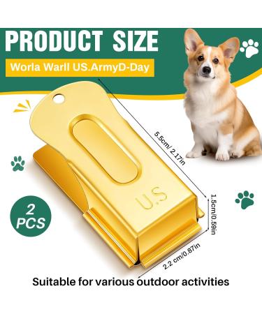 Vercanmonth 2-Piece Brass Pet Training Clicker Set - Metal Dog & Cat Clickers for Puppy Training | Gold - Buy Online on GoSupps.com