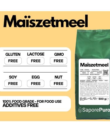 GioiaGroup Srl SaporePuro Natural Corn Starch 500 g Natural Thickener for Desserts Creams and Sauces Gluten Free and Vegan - Buy Online on GoSupps.com