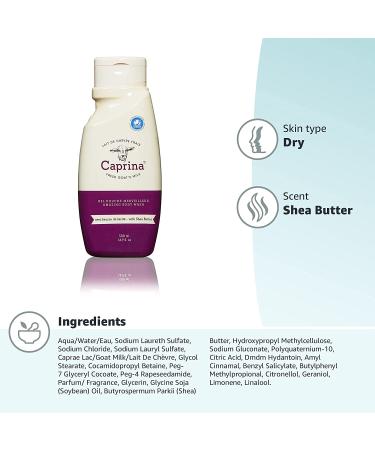 Caprina Fresh Goat's Milk Body Wash with Shea Butter - 16.9 fl oz (500 ml) | Nourishing & Moisturizing - Buy Online on GoSupps.com