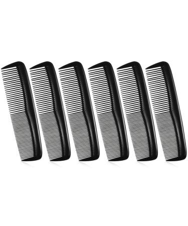 6 Pieces Hair Combs Set Hair Comb Cutting Comb Black Hair Combs for Hairdressing Comb Set Fine and Standard Tooth Hair Barber Salon Comb Dressing Styling Combs for Women Men Hair Care Tool 6 Pcs Black Comb