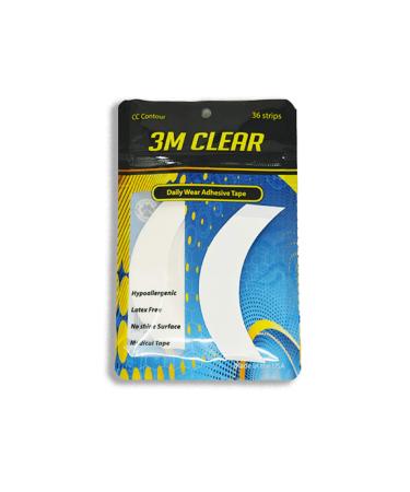 3M 1522 Die-Cut CC Contour.Daily Wear Wig Adhesive 36 Strips Latex Free Clear Medical Tape