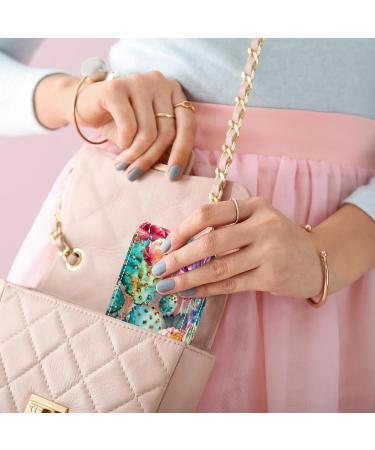 Travel Lipstick Organizer Case | Portable Makeup Bag with Mirror | Watercolor Cactus Blossom - Shop Now - Buy Online on GoSupps.com