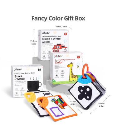 Jollybaby Baby Sensory Teether Toys - BPA-Free Teething Crinkle Soft Cloth Book for Newborns 0-12 Months - Buy Online on GoSupps.com