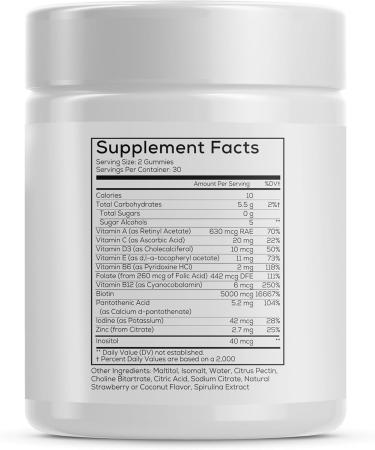 FLEUR Bloom & Glow Hair Skin and Nails Gummies Hair Growth Supplement with Biotin & Inositol Antioxidant Rich Vitamin A C & E for Skin and Nail Repair Sugar-Free 60 Vegan Gummies - Buy Online on GoSupps.com