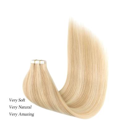 Shop Real Hair Tape In Extensions - Invisible Dirty Blonde & Platinum Beach Blonde #P18-613 - 35 cm | Premium Quality International Shipping - Buy Online on GoSupps.com