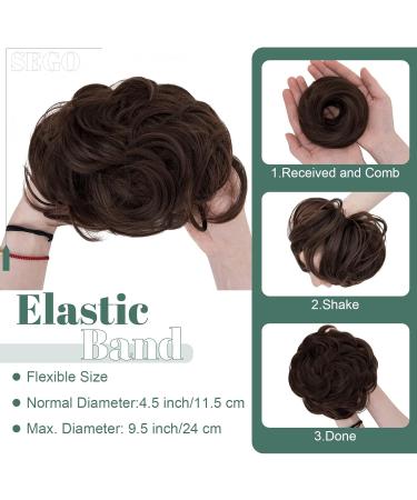 Sego Large Hair Part with Rubber Band - Medium Brown Hair Tie for Ponytails Buns & Braids | Lightweight Hair Extensions for Women (55g) - Buy Online on GoSupps.com
