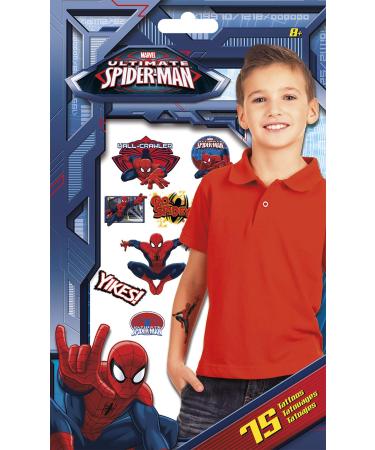 Trends International Ultimate Spider-Man Tattoo Bag 75 Ct Multi