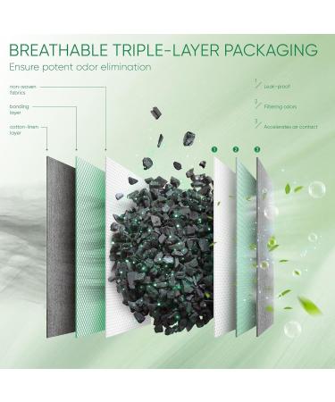 Ruuizksa Activated Carbon Odor Absorber - 4x200g Natural Bamboo Charcoal Odor Eliminator & Air Purifier - Buy Online on GoSupps.com