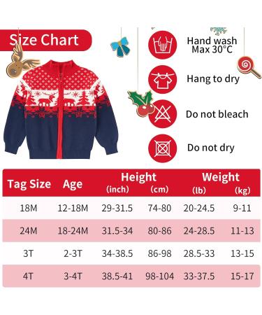 Toddler Boys Christmas Reindeer Sweater Cardigan - Navy Blue, 2-3 Years - Buy Online on GoSupps.com