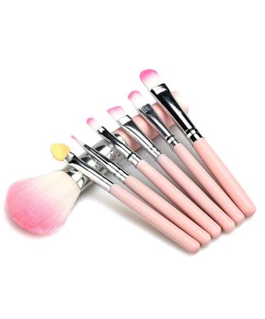 GAweb 7Pcs Pro Pink Makeup Brushes Set for Face, Lip, Eye Shadow, Eyeliner - Beauty Cosmetic Tool Kit - Buy Online on GoSupps.com