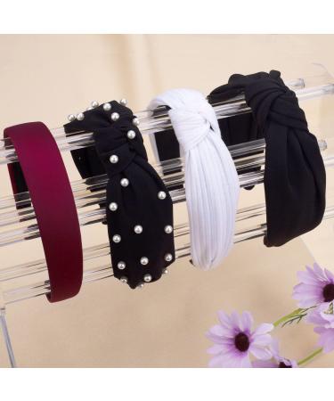 Deoot Pearl Knotted Wide Headband for Women - Non Slip Black Hair Accessory - Buy Online on GoSupps.com