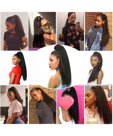Ponytail Extensions 22 Inch Long Afro Yaki Straight Ponytail Extension for Black Women Natural Kinky Srtaight Drawstring Ponytail Clip In Synthetic Ponytail Hair Pieces for Women(Color:1BT51P) 22inches 1BT51P - Buy Online on GoSupps.com
