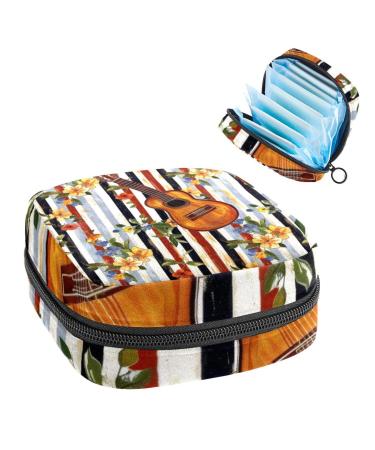 MUOOUM menstrual pad bag zipper women's binding bag tampons collective bag for women and girls (skull and butterfly pattern) color 5 4.7x6.6x6.6 in/12x17x17 cm