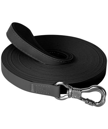 X XBen waterproof tow lines for dogs 30m rubberized drag line with lockable carabine dog leash for medium -sized dogs robust training lines with hand loop 30m black - Buy Online on GoSupps.com