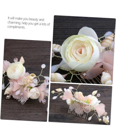 Mikinona Bridal Hair Comb Floral Hair Comb Bride Hair Side Comb Flower Bride Hair Comb Flower Hair Comb Wedding Hair Accessories Hair Insert Comb Bridal Hair Accessories Wedding Hair Comb - Buy Online on GoSupps.com