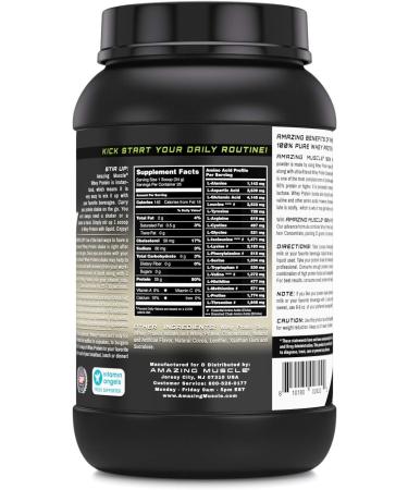 Buy Amazing Muscle 100% Whey Protein Powder - Advanced Formula with Whey Protein Isolate & Concentrate (Cookie & Cream 2 Lb) - International Shipping Available - Buy Online on GoSupps.com