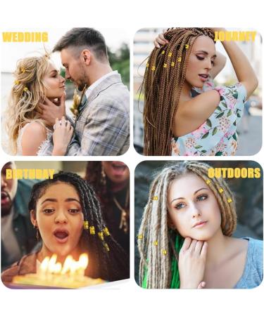 JOISHOP 245pcs Hair Jewellery for Braids Gold Braid Beads Gold Hair Cuffs Charms Rings for Girl Women Men Hair Braids Decoration Party Music Festival - Buy Online on GoSupps.com