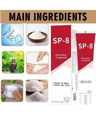 SP-8 Ultra Whitening Toothpaste 2PCS | Brightening & Stain Removing Formula for Fresh Breath | International Shipping Available - Buy Online on GoSupps.com