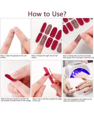 Lattcure Nail Stickers 16 Sheets (192 PCs) Self-Adhesive Nail Art & DIY Decoration with Mini Nail File | Trendy Fashion Nail Tickers - Buy Online on GoSupps.com