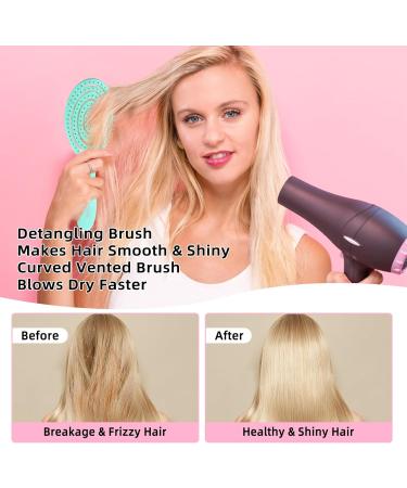 2 Pcs Bio-Friendly Detangling Brush Set for All Hair Types - Men, Women, Kids | Gentle Detangler for Wet & Dry Hair, Curly, Straight, Natural Hair - Glide Through Tangles with Ease - Buy Online on GoSupps.com