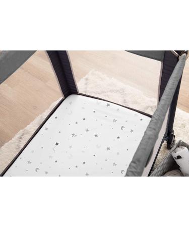2 Pack American Baby Company 100% Natural Cotton Jersey Knit Fitted Playard Sheet | Grey Stars & Zigzag | Soft & Breathable | for Boys & Girls - Buy Online on GoSupps.com