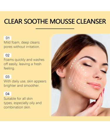 Turmeric Face Cleanser Clear & Soothe Mousse Cleanser Turmeric Cleanser For Gently Cleaning Pores Moisturising Face Wash Women Deep Cleansing Brightening Foaming Cleanser Daily Makeup - 60ml - Buy Online on GoSupps.com