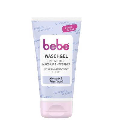 bebe Wash Gel & Mild Eye Makeup Remover (150 ml) Fruity Scented Facial Cleanser with Apricot Extract for Normal Skin & Combination Skin Make-up remover