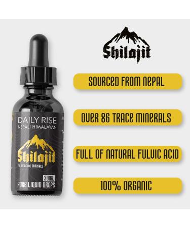 Shilajit Resin Liquid Drops 30g | Natural Fulvic Acid & Mineral Source | 200 Servings | UK Lab Certified - Buy Online on GoSupps.com