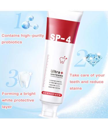 SP-4 Probiotic Whitening Toothpaste - Fresh Breath & Healthy Teeth (2 Pcs) - Brightening & Stain Removal - Buy Online on GoSupps.com