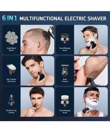 Men's Anti-Pinch Head Shaver - Lovcoyo Fast & Smooth Waterproof Electric Shaver - Rechargeable 6-in-1 Grooming Kit - Buy Online on GoSupps.com