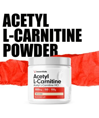 Bucked Up Acetyl L-Carnitine 1000mg Powder Essentials (150 Servings 150g per Container) - Buy Online on GoSupps.com