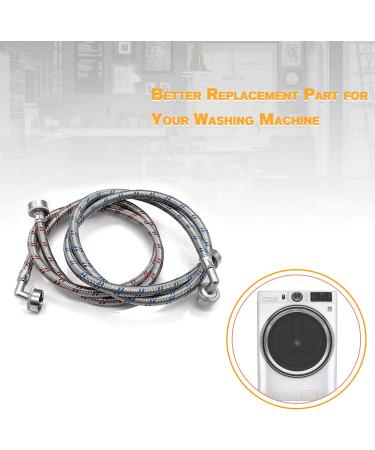 Cenipar 6ft Premium Stainless Steel Washing Machine Hoses (2 Pack) - 90 Degree Elbow, Burst Proof, Red & Blue Striped - Water Inlet Supply Lines - Buy Online on GoSupps.com