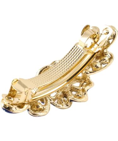 uxcell Woman Gold Tone Metal Blue Plastic Rhinestone Hairpin French Hair Clip Barrette - Buy Online on GoSupps.com
