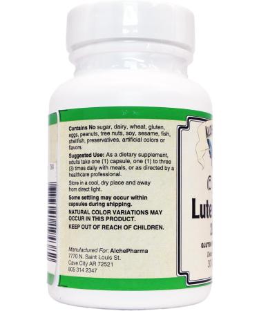 AlchePharma Lutein Plus 20 MG (crystalline Free Lutein) w/Zeaxanthin and Bilberry - Lutemax  - Buy Online on GoSupps.com
