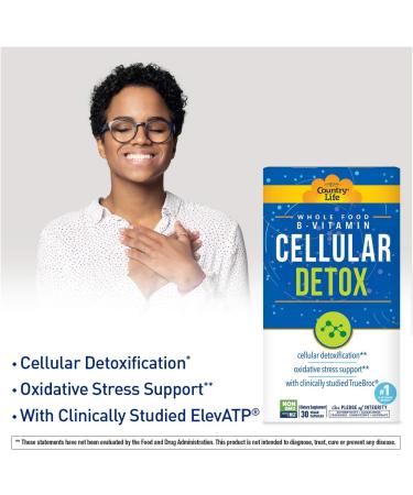 Country Life Whole Food B-Vitamin Cellular Detox - 30 Vegan Capsules for Optimal Health - Buy Online on GoSupps.com