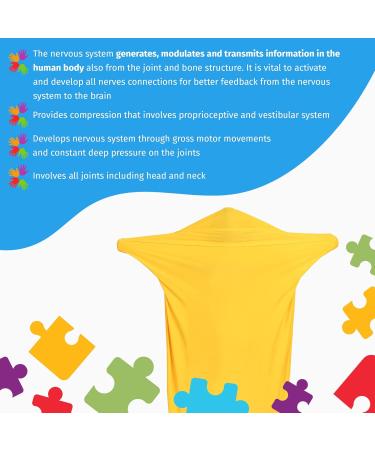 Sensory Owl Full Body Sock - ADHD Autism Stress & Anxiety Relief - Deep Pressure Stimulation Toy - Super Soft Lycra Wrap - Yellow XXL - Buy Online on GoSupps.com