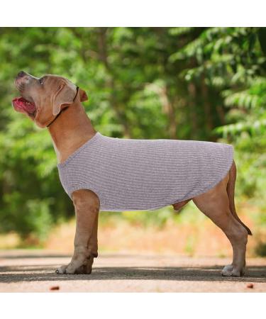 Shop Hjumarayan Washable Dog Sweater for Large Dogs - Elastic Striped Gray XXL - Perfect for Medium & Large Breeds - Buy Online on GoSupps.com