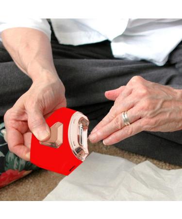 Electric Nail File | Rechargeable Fingernail File - 2-in-1 Nail Trimmer & Polisher Electric Nail File Automatic Trimmer with Nail Clip Storage for Adults Caregivers Kids Red - Buy Online on GoSupps.com