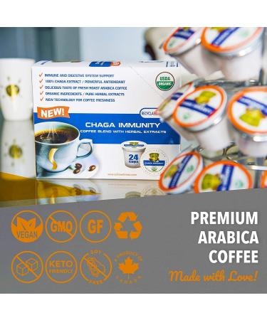 SOLLO Chaga Mushroom Coffee Pods Infused Compatible With 2.0 K-Cup Keurig Brewers No After Taste Organic by USDA 24 Count - Buy Online on GoSupps.com