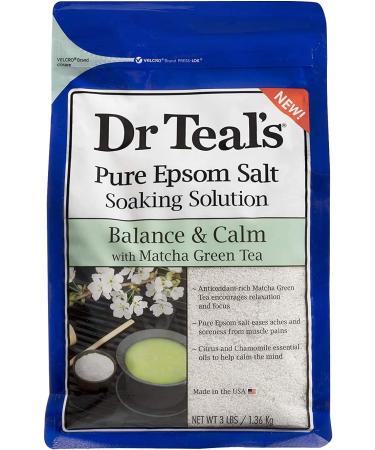 Dr. Teal's Matcha Green Tea Epsom Salt Mineral Soak 3 lbs (Pack of 4) - Balance & Calm - Buy Online on GoSupps.com