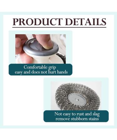 2 Pcs Stainless Steel Scrubber with Handle and 2 Pcs Dish Brush Steel Wool Scrubber Pot Scrubbers for Kitchen Dish Scrubber Brush 2 Style Dish Scrub Brush. (Gray Blue) - Buy Online on GoSupps.com