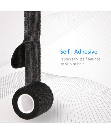 Self-Adhesive Legal Bandage - 12 Rolls of 5cm x 4.5m Cohesive Fixing Bandage for First Aid Dog Vet Wrap & Sports Use - Black - Buy Online on GoSupps.com