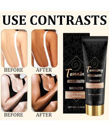 RisingSea Tec Sun tan accelerator sun cream 100 g dark brown color direct bronzer ideal for solarium and outdoor sun - Buy Online on GoSupps.com